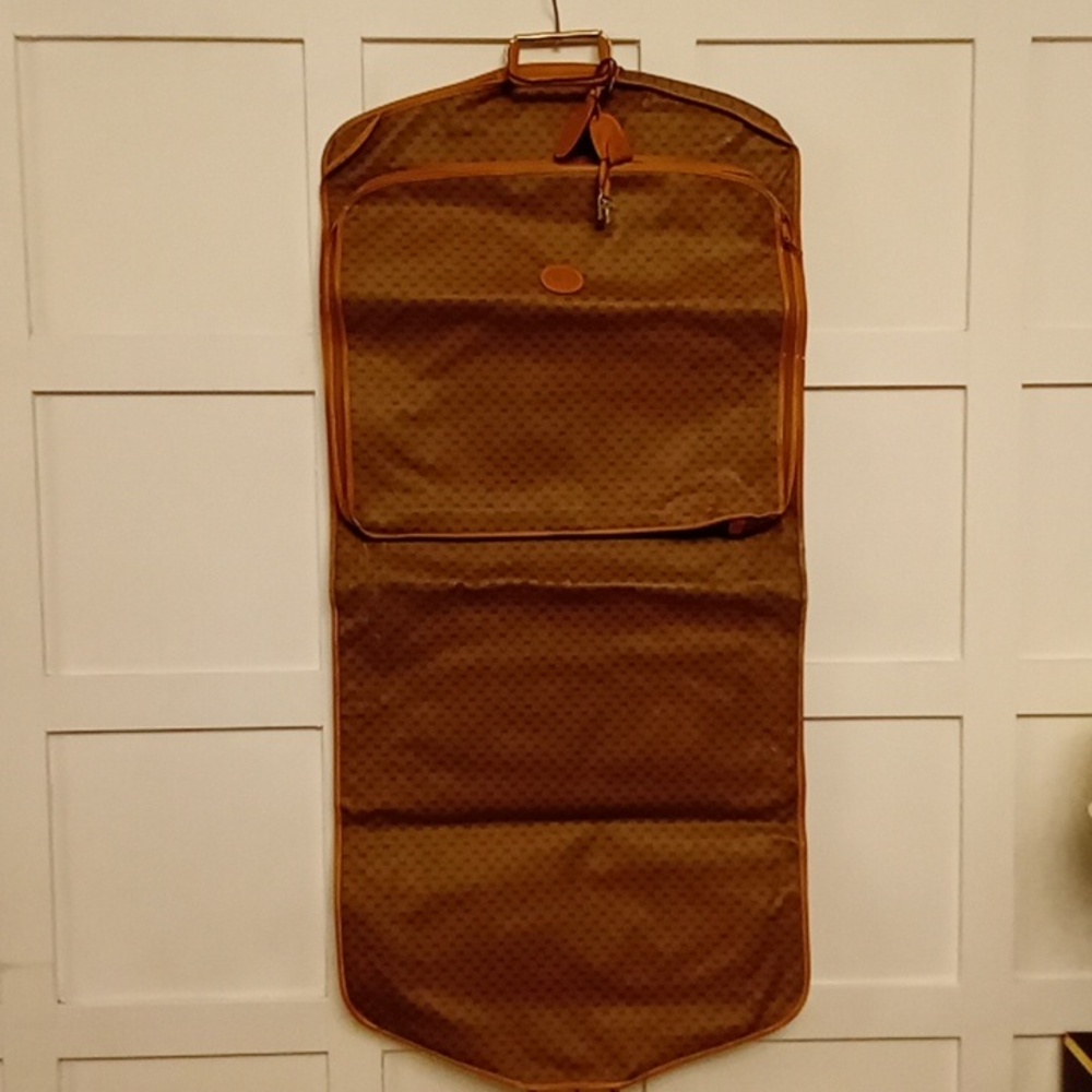 Gucci Monogram Designer Vintage Leather Garment Bag Wow! Authentic!